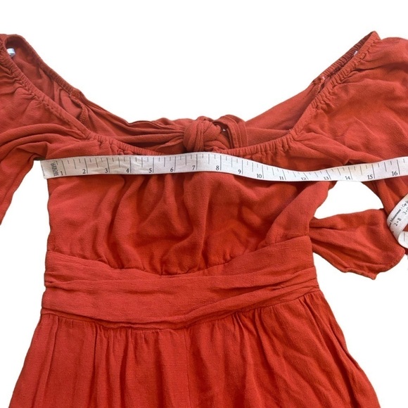 Lulu’s Bohemian Puff Sleeve Backless Bow Flounce Romper Women’s Small Western - Picture 14 of 16